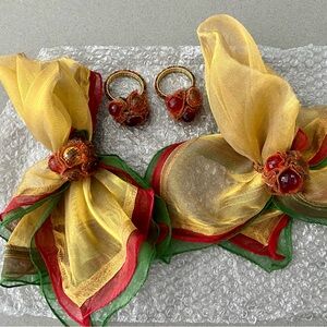 Pier 1 Holiday Napkins and Napkin Rings